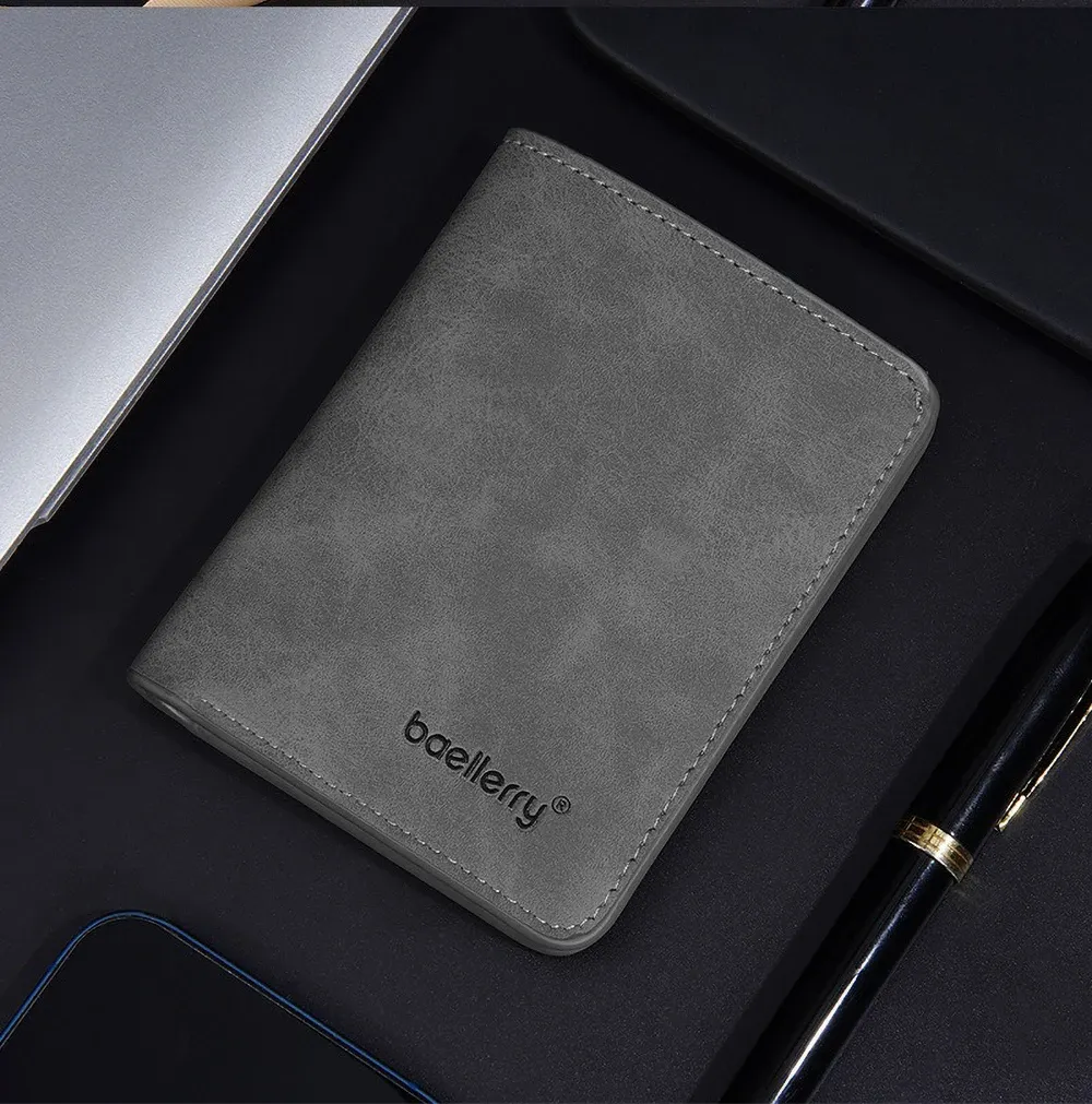 Baellerry Men's PU Leather Minimalist Front Pocket Wallet with Money Clip - Slim Travel Essentials Card Holder showcase 15