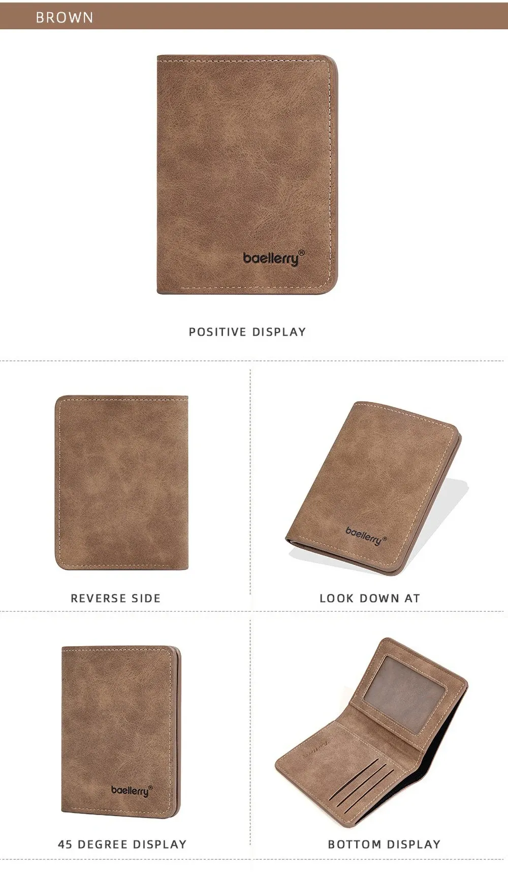 Baellerry Men's PU Leather Minimalist Front Pocket Wallet with Money Clip - Slim Travel Essentials Card Holder showcase 10