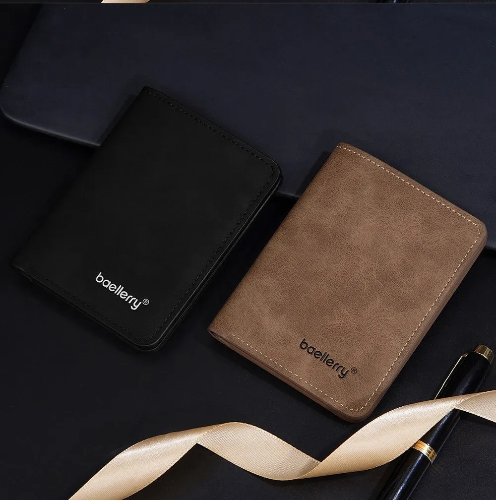 Baellerry Men's PU Leather Minimalist Front Pocket Wallet with Money Clip - Slim Travel Essentials Card Holder showcase 14