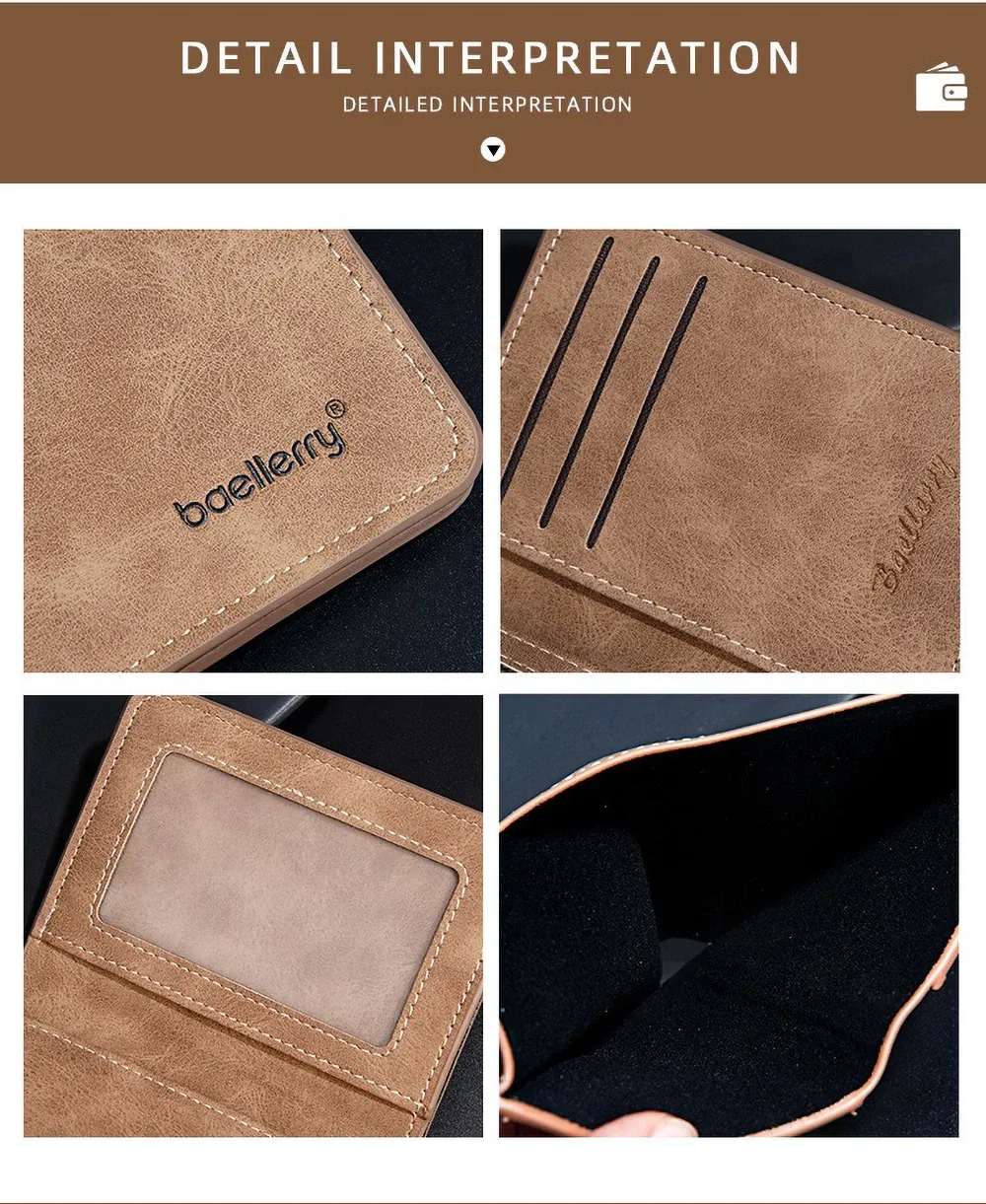 Baellerry Men's PU Leather Minimalist Front Pocket Wallet with Money Clip - Slim Travel Essentials Card Holder showcase 11