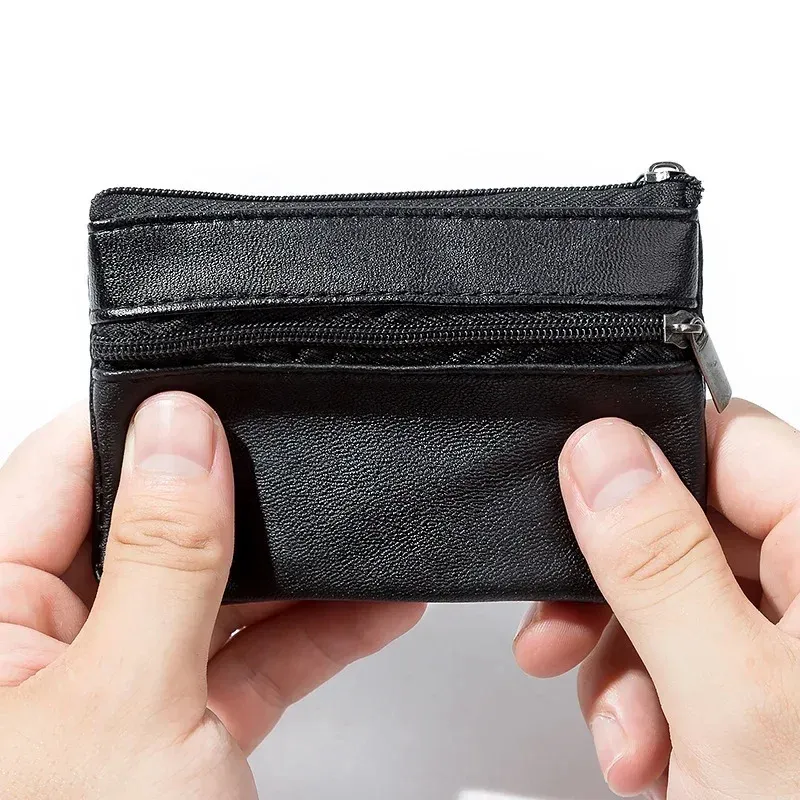 Unisex Mini Coin Purse Wallet for Men & Women, Small Leather Zipper Change Pouch with Key Holder, Ideal for Kids & Adults showcase 4