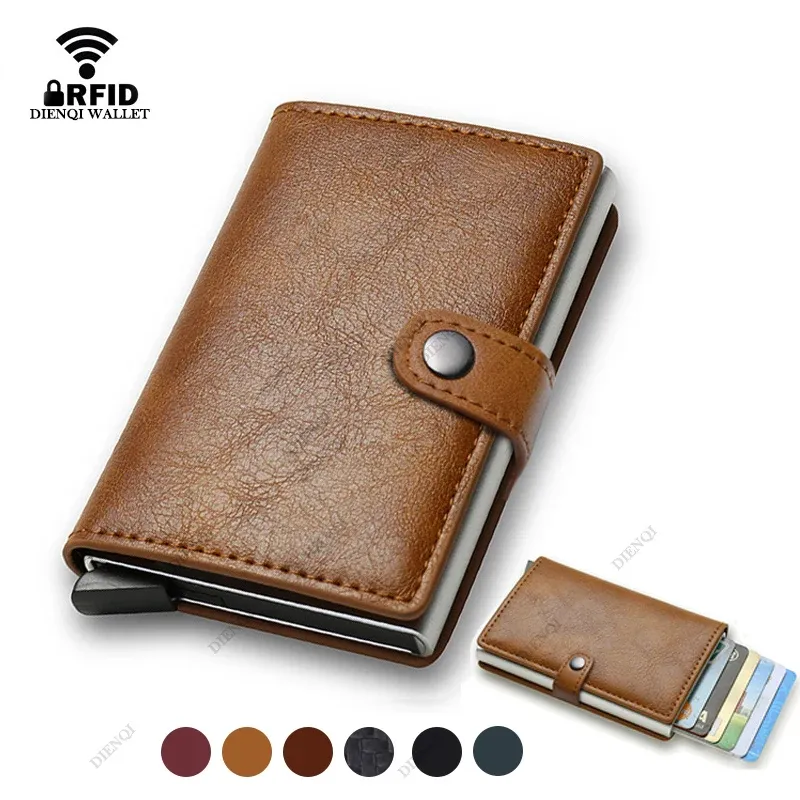 Slim Carbon Fiber RFID Blocking Pop-Up Credit Card Holder Wallet for Men - Minimalist Metal Slim Wallet with Automatic Card Eject, Holds 7 Cards & Cash - Perfect Gift for Him thumbnail 1