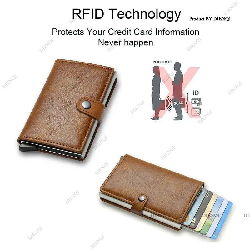 Slim Carbon Fiber RFID Blocking Pop-Up Credit Card Holder Wallet for Men - Minimalist Metal Slim Wallet with Automatic Card Eject, Holds 7 Cards & Cash - Perfect Gift for Him thumbnail 2