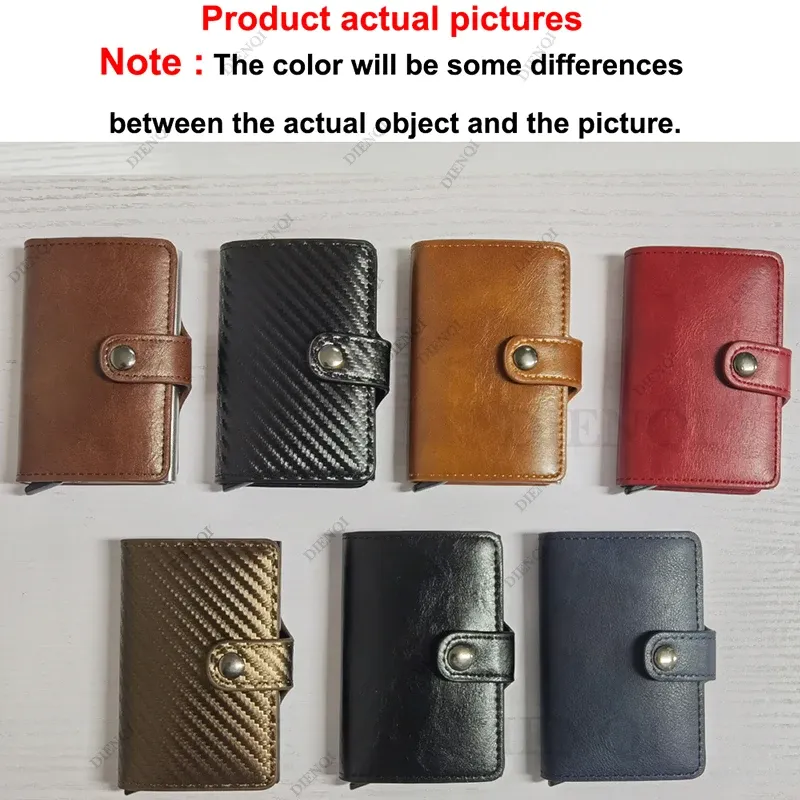 Slim Carbon Fiber RFID Blocking Pop-Up Credit Card Holder Wallet for Men - Minimalist Metal Slim Wallet with Automatic Card Eject, Holds 7 Cards & Cash - Perfect Gift for Him thumbnail 4