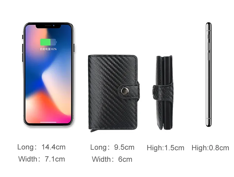 Slim Carbon Fiber RFID Blocking Pop-Up Credit Card Holder Wallet for Men - Minimalist Metal Slim Wallet with Automatic Card Eject, Holds 7 Cards & Cash - Perfect Gift for Him showcase 4