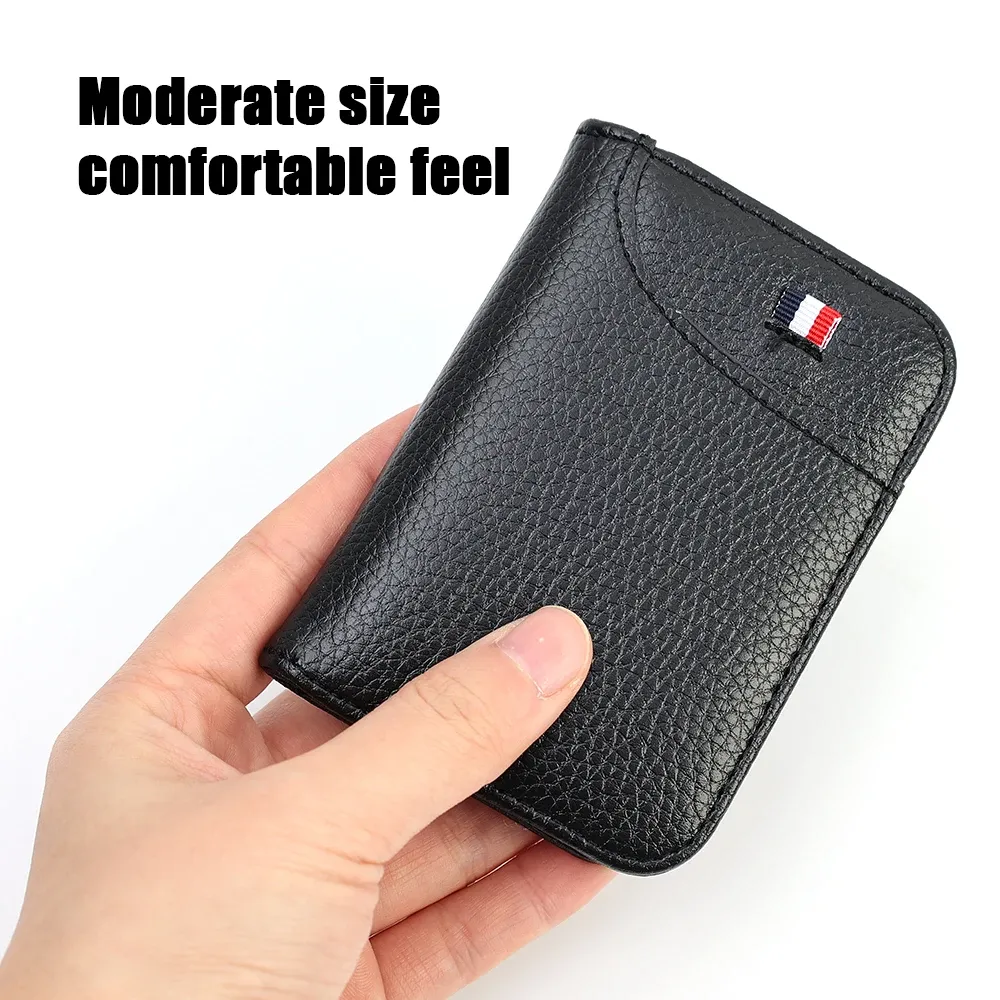 Ultra Slim PU Leather Card Holder Wallet for Men - Minimalist Mini Credit Card Purse with 9 Slots, Business Style, Compact and Lightweight thumbnail 6