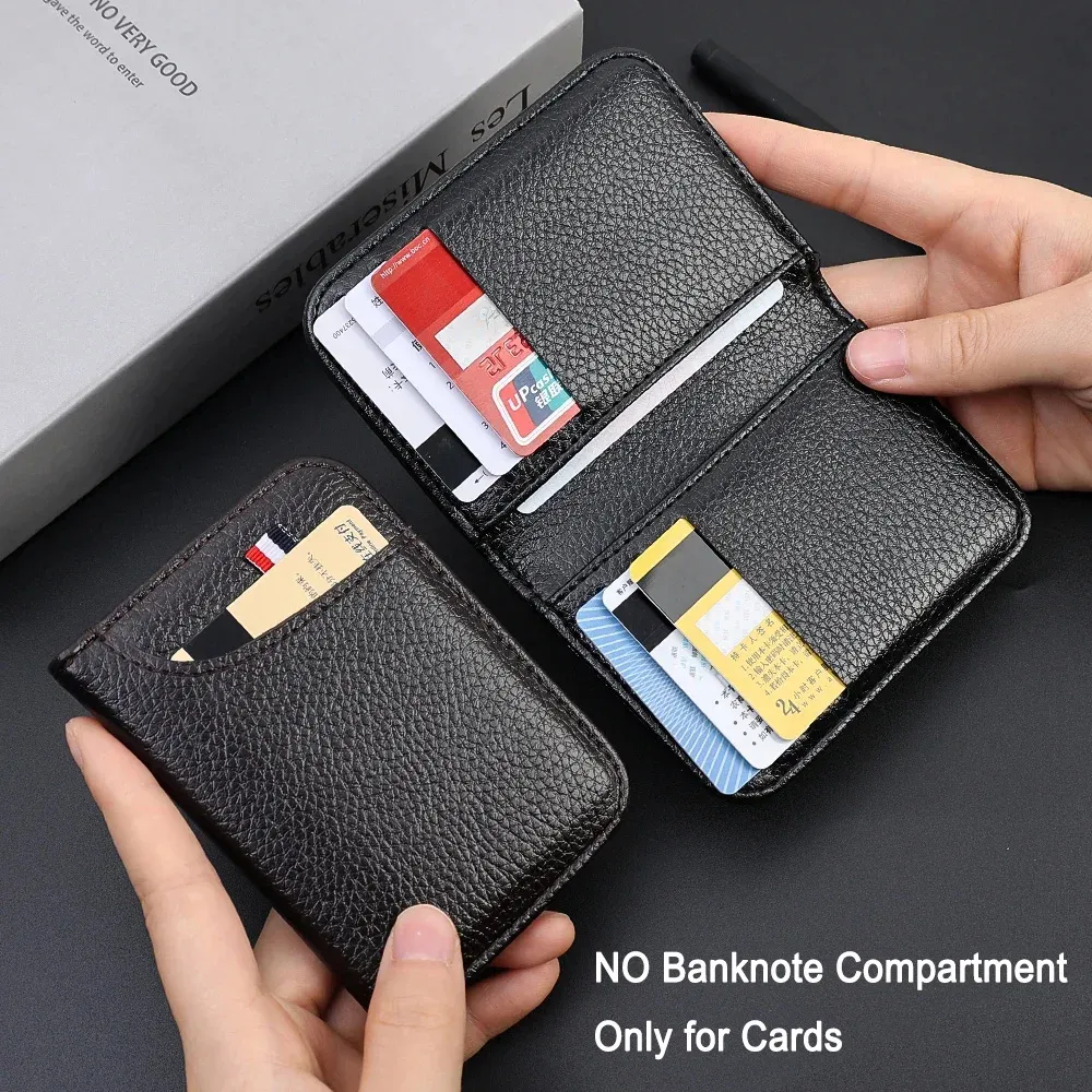 Ultra Slim PU Leather Card Holder Wallet for Men - Minimalist Mini Credit Card Purse with 9 Slots, Business Style, Compact and Lightweight thumbnail 2
