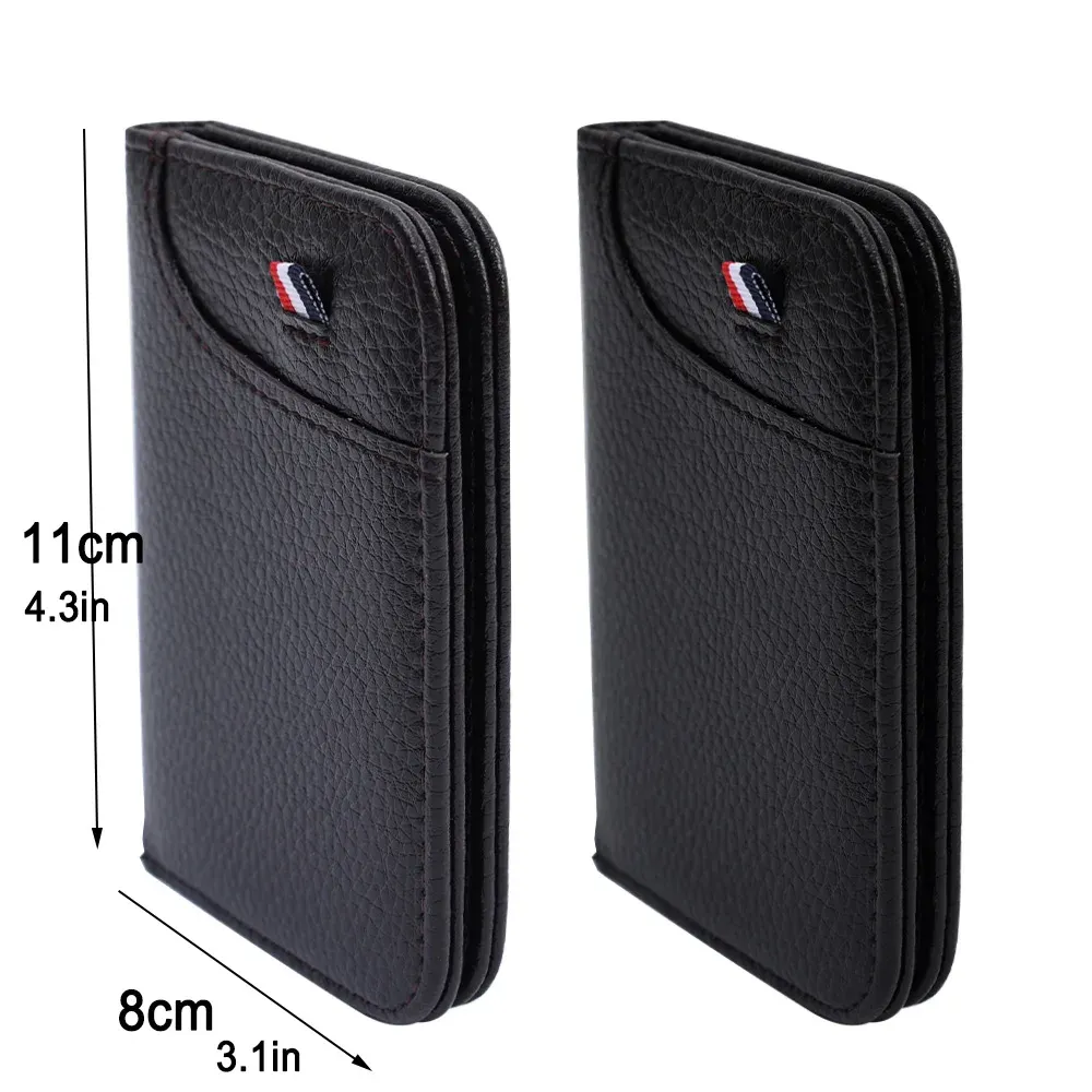 Ultra Slim PU Leather Card Holder Wallet for Men - Minimalist Mini Credit Card Purse with 9 Slots, Business Style, Compact and Lightweight thumbnail 4