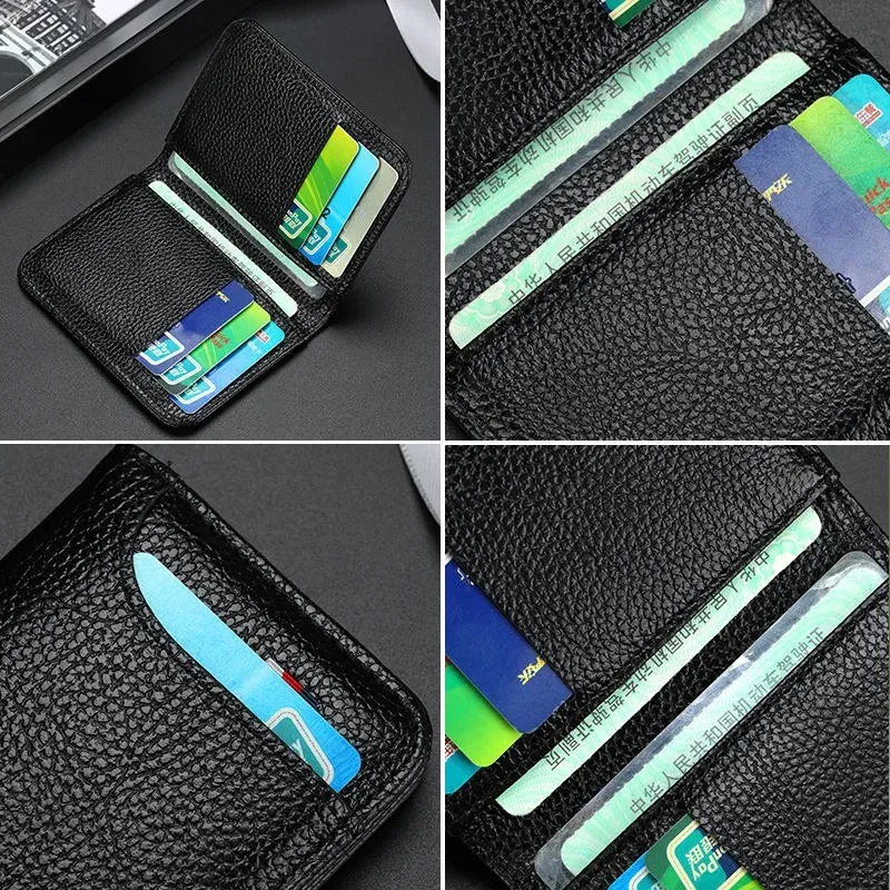 Ultra Slim PU Leather Card Holder Wallet for Men - Minimalist Mini Credit Card Purse with 9 Slots, Business Style, Compact and Lightweight thumbnail 5