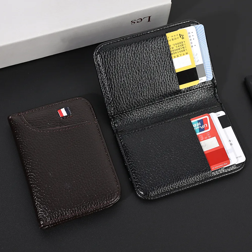 Ultra Slim PU Leather Card Holder Wallet for Men - Minimalist Mini Credit Card Purse with 9 Slots, Business Style, Compact and Lightweight showcase 1