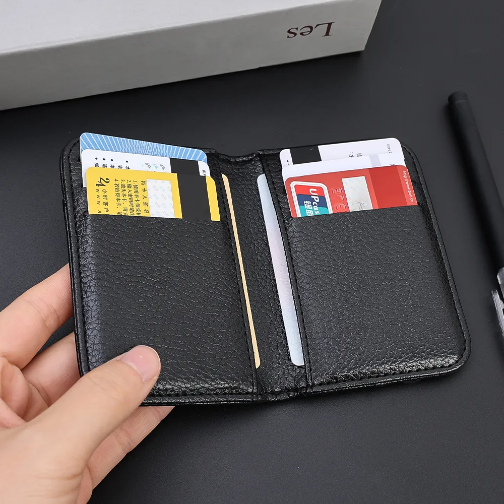 Ultra Slim PU Leather Card Holder Wallet for Men - Minimalist Mini Credit Card Purse with 9 Slots, Business Style, Compact and Lightweight showcase 3