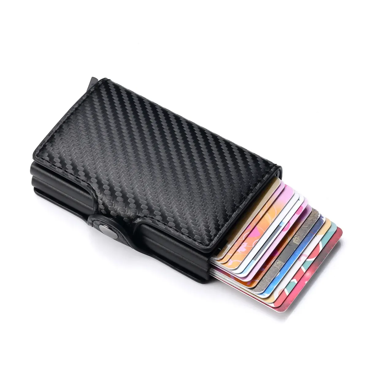 RFID Blocking Men's Slim Carbon Fiber Wallet with 14 Card Holders, Mini Money Bag, Small Bifold Purse for Business and Travel showcase 17