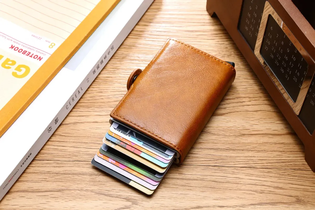 RFID Blocking Men's Slim Carbon Fiber Wallet with 14 Card Holders, Mini Money Bag, Small Bifold Purse for Business and Travel showcase 23