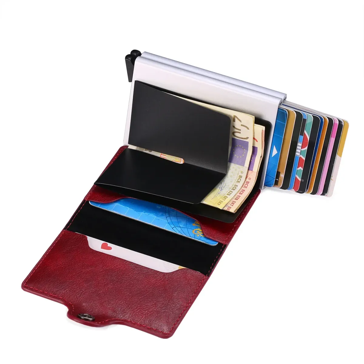 RFID Blocking Men's Slim Carbon Fiber Wallet with 14 Card Holders, Mini Money Bag, Small Bifold Purse for Business and Travel showcase 22