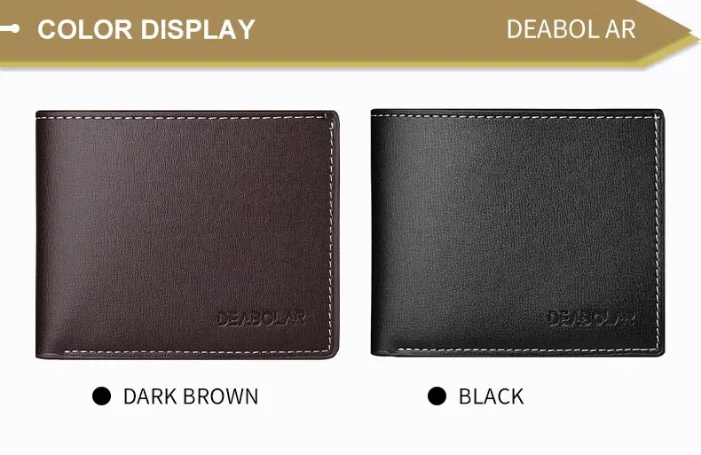Men's Slim PU Leather Short Wallet - Thin Folding Credit Card Holder, Classic England Style for Young Men showcase 6