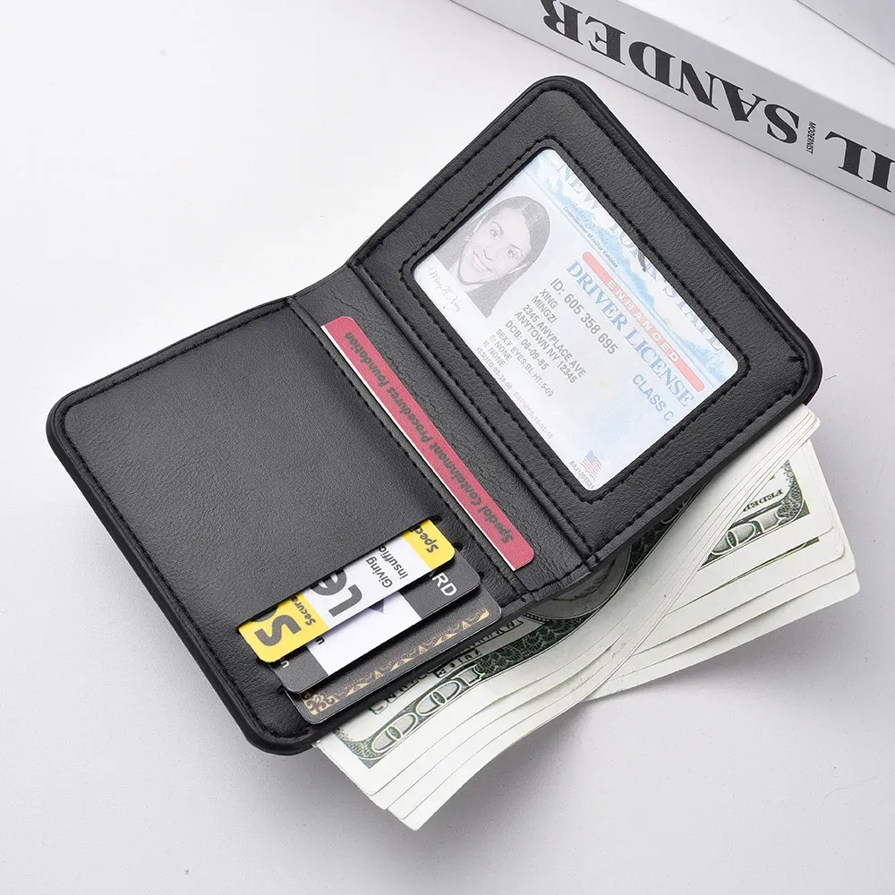 Ultra-Thin PU Leather Men's Wallet Card Holder - Short Vertical Design, High Quality, Multiple Colors thumbnail 5