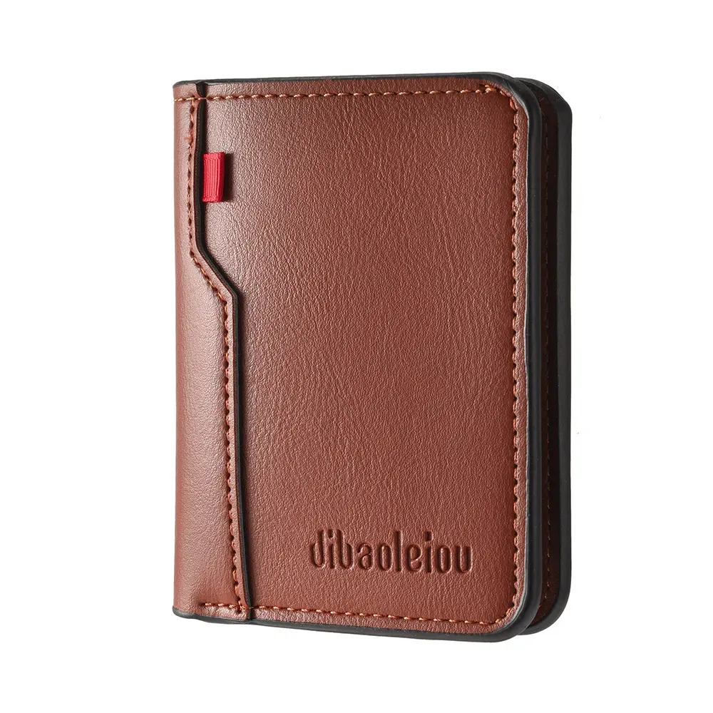 Ultra-Thin PU Leather Men's Wallet Card Holder - Short Vertical Design, High Quality, Multiple Colors thumbnail 3