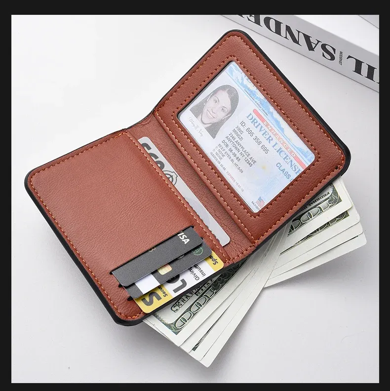 Ultra-Thin PU Leather Men's Wallet Card Holder - Short Vertical Design, High Quality, Multiple Colors showcase 4
