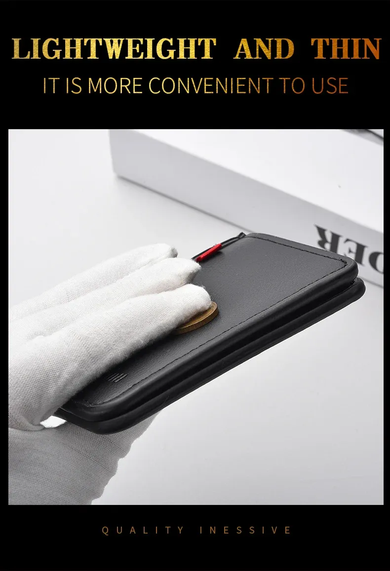 Ultra-Thin PU Leather Men's Wallet Card Holder - Short Vertical Design, High Quality, Multiple Colors showcase 9