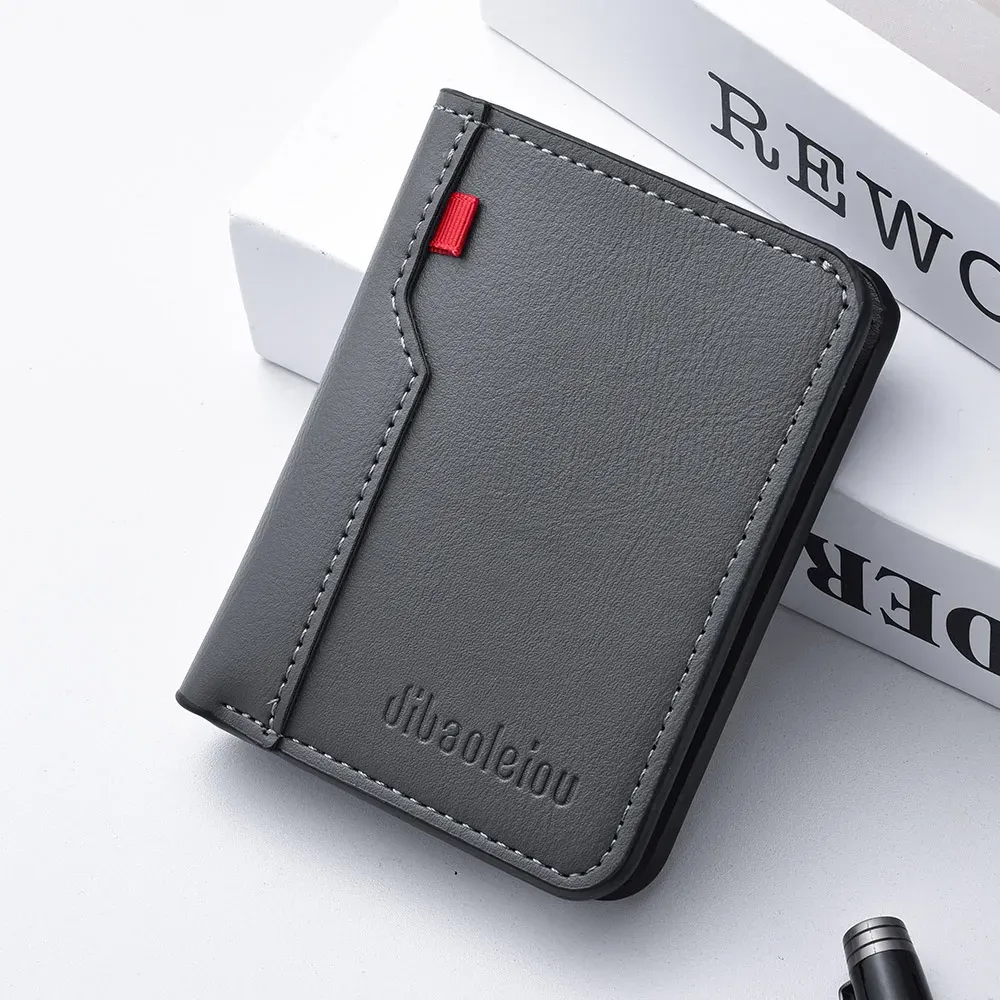 Ultra-Thin PU Leather Men's Wallet Card Holder - Short Vertical Design, High Quality, Multiple Colors thumbnail 6