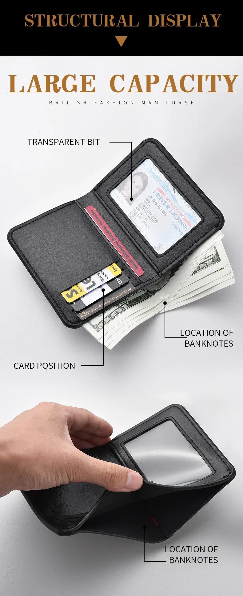 Ultra-Thin PU Leather Men's Wallet Card Holder - Short Vertical Design, High Quality, Multiple Colors showcase 11