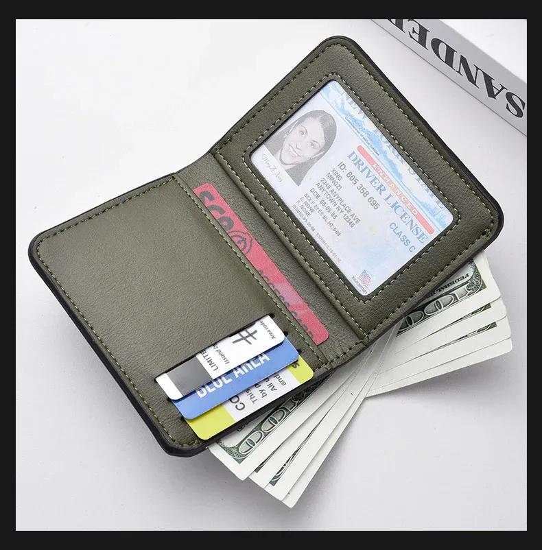 Ultra-Thin PU Leather Men's Wallet Card Holder - Short Vertical Design, High Quality, Multiple Colors showcase 6