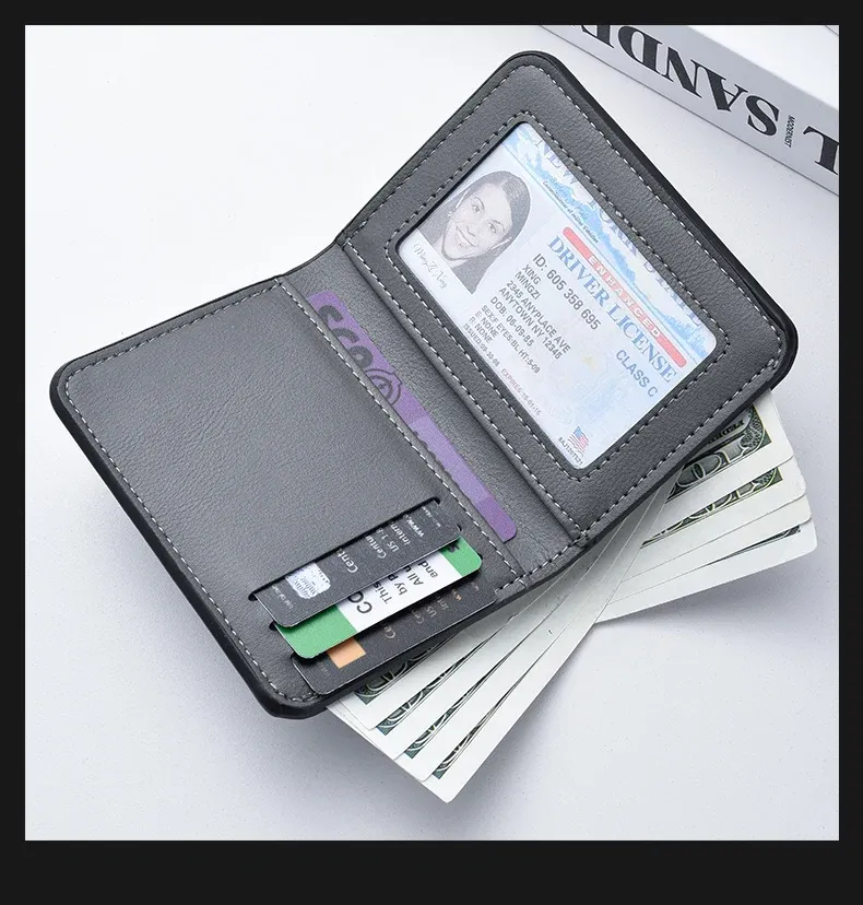 Ultra-Thin PU Leather Men's Wallet Card Holder - Short Vertical Design, High Quality, Multiple Colors showcase 8