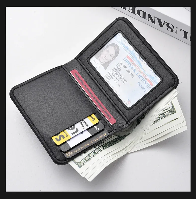 Ultra-Thin PU Leather Men's Wallet Card Holder - Short Vertical Design, High Quality, Multiple Colors showcase 2
