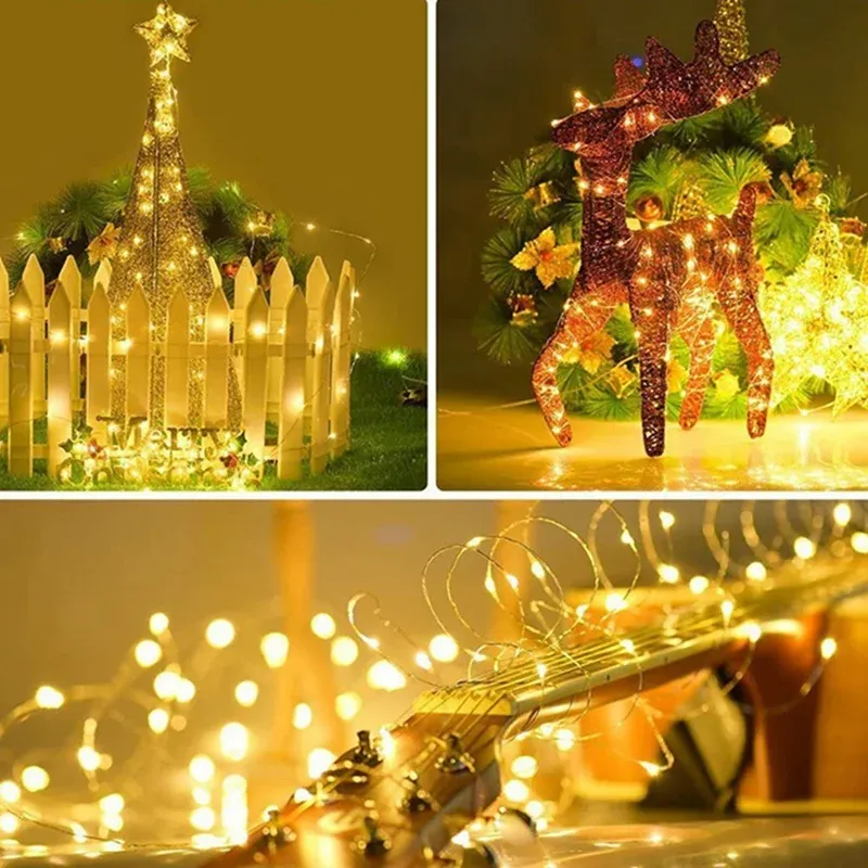 10M LED Copper Wire Fairy String Lights - Battery Powered, Flexible Waterproof Lights for Bedroom, Garden, Party, Wedding Decor thumbnail 2