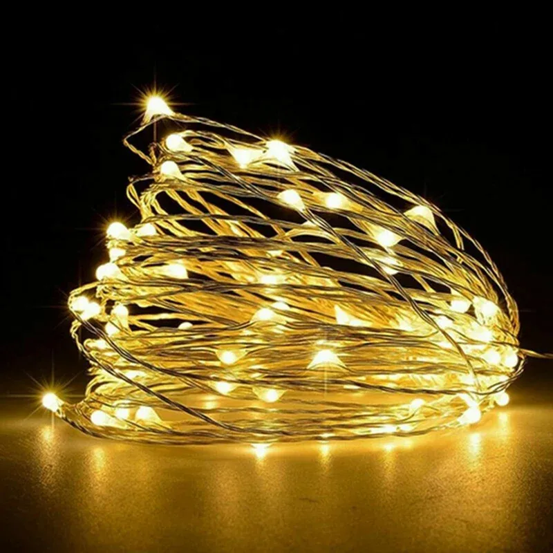 10M LED Copper Wire Fairy String Lights - Battery Powered, Flexible Waterproof Lights for Bedroom, Garden, Party, Wedding Decor showcase 1
