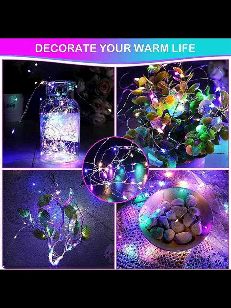 10M LED Copper Wire Fairy String Lights - Battery Powered, Flexible Waterproof Lights for Bedroom, Garden, Party, Wedding Decor showcase 8