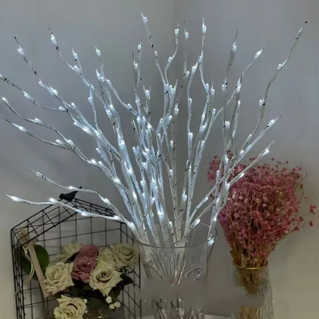 HOMEFISH White Birch Branch LED Lights - Battery Operated Warm White Twig Lights for Christmas, Parties, Weddings, Outdoor Decor - Safe & Durable Plastic thumbnail 5