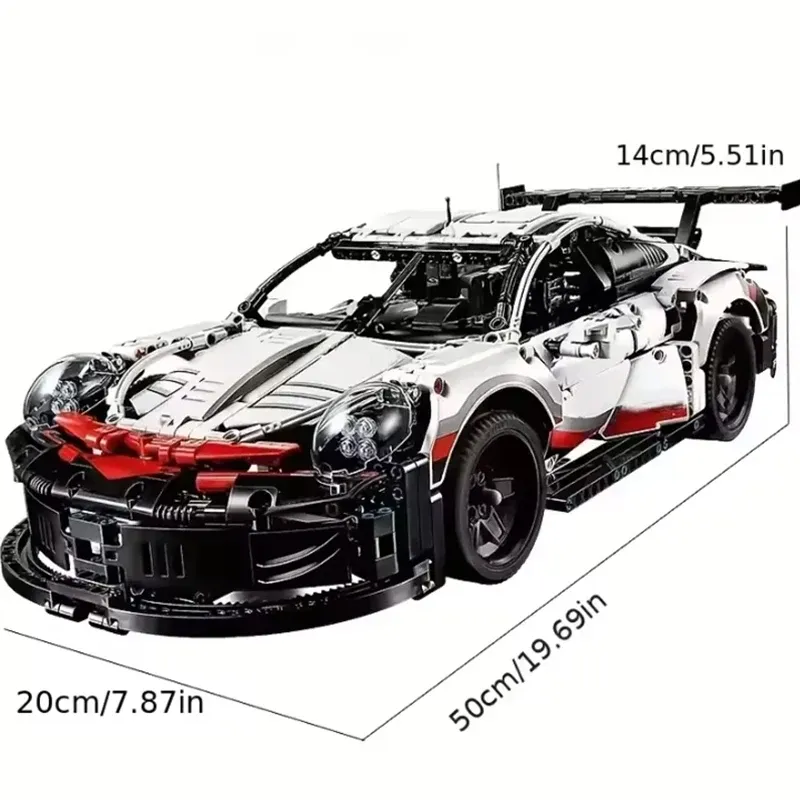 1580Pcs Technic 1:10 Scale Classic Super Racing Car Building Blocks Assembly Toy for Boys, Home Decoration, Birthday Gift thumbnail 6