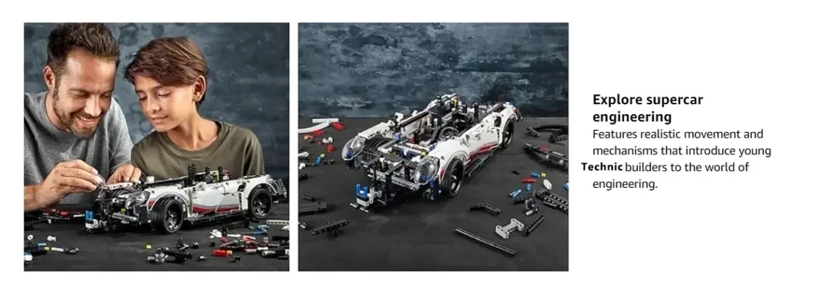 1580Pcs Technic 1:10 Scale Classic Super Racing Car Building Blocks Assembly Toy for Boys, Home Decoration, Birthday Gift showcase 4