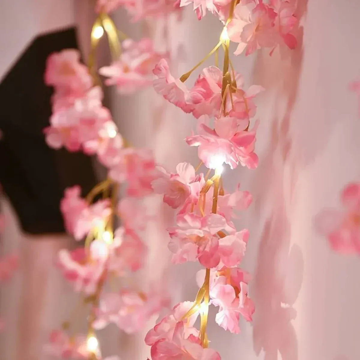 2M 20 LED Cherry Blossom String Lights Garland - Artificial Flower Vines Fairy Lights for Bedroom, Wedding, Party, Holiday Decoration showcase 4