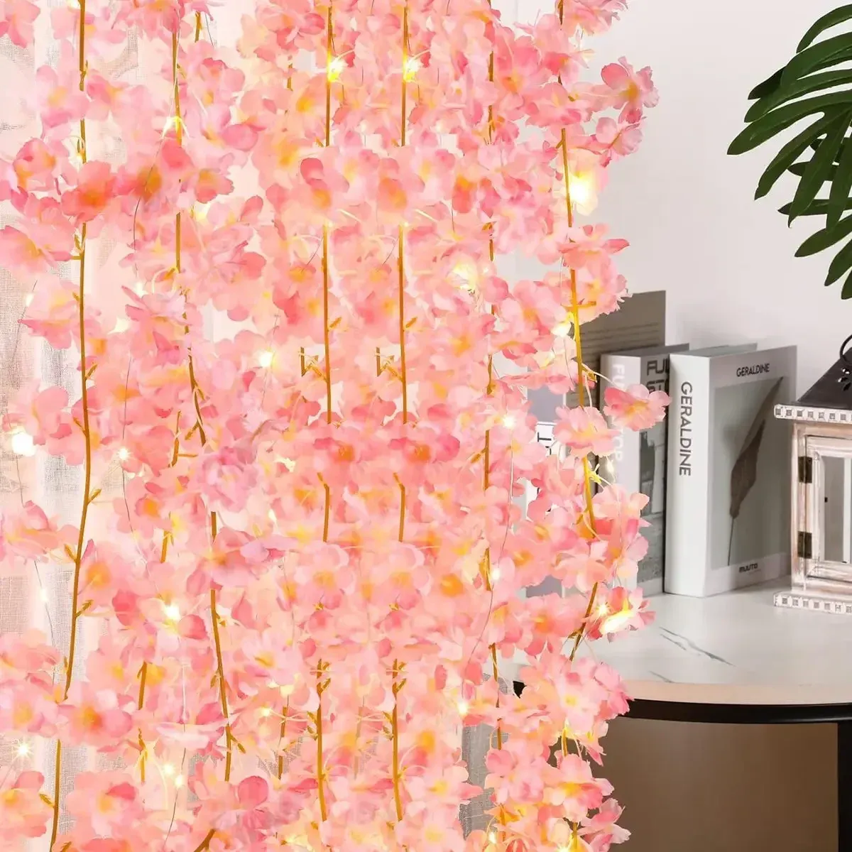 2M 20 LED Cherry Blossom String Lights Garland - Artificial Flower Vines Fairy Lights for Bedroom, Wedding, Party, Holiday Decoration showcase 6