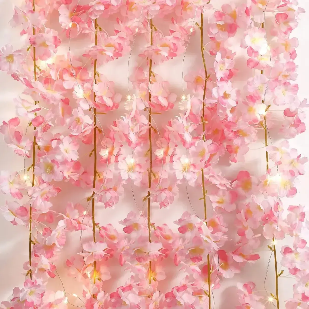 2M 20 LED Cherry Blossom String Lights Garland - Artificial Flower Vines Fairy Lights for Bedroom, Wedding, Party, Holiday Decoration showcase 3