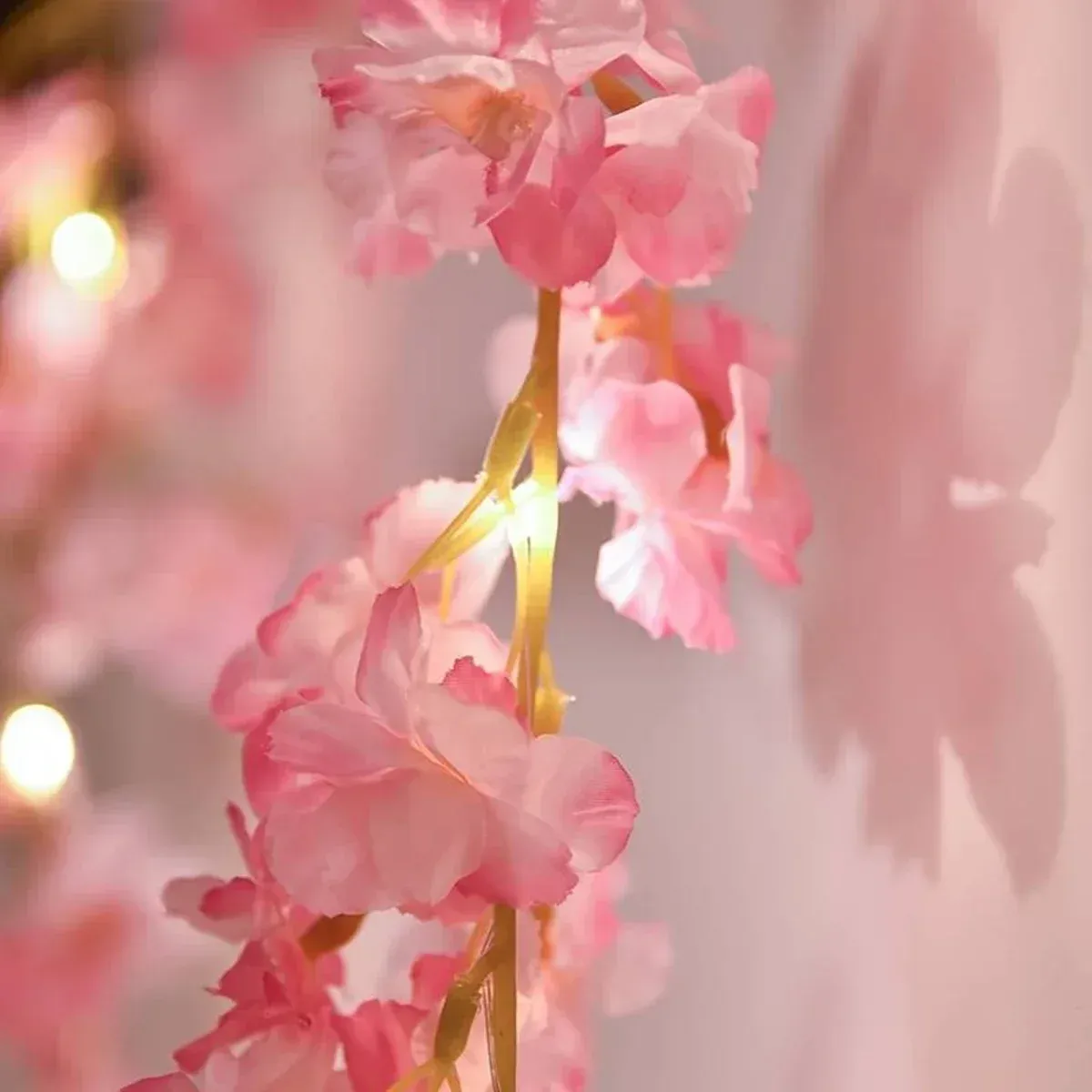 2M 20 LED Cherry Blossom String Lights Garland - Artificial Flower Vines Fairy Lights for Bedroom, Wedding, Party, Holiday Decoration showcase 5