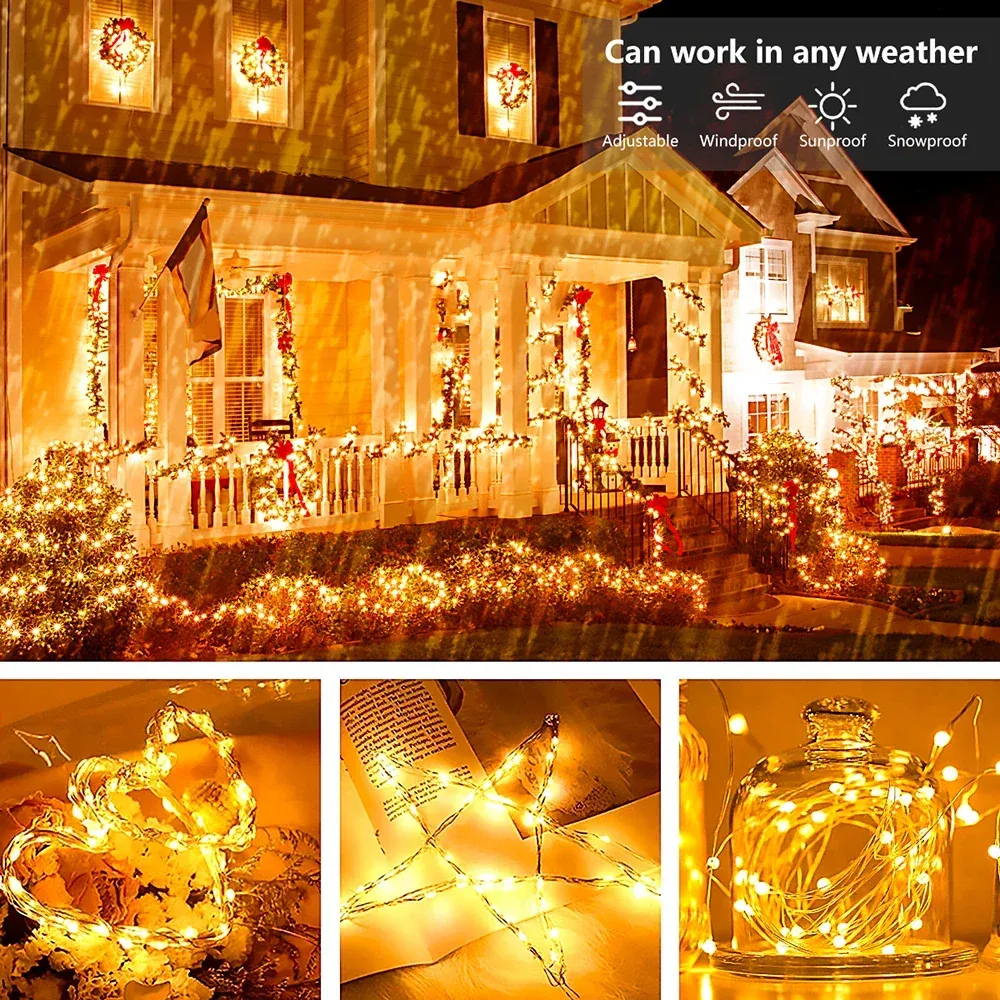 Waterproof USB LED String Lights - 5M/10M/20M Copper Wire Fairy Lights for Christmas, Weddings, Parties & Home Decor thumbnail 5