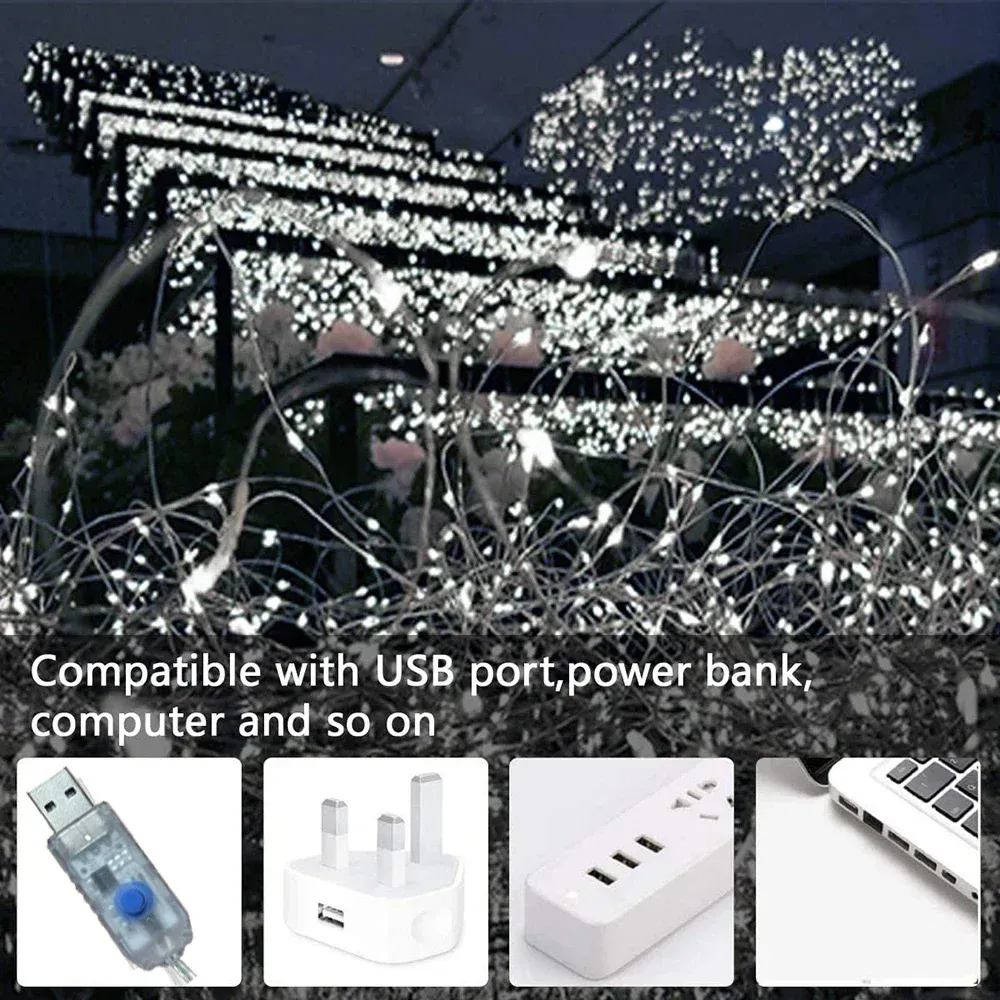 Waterproof USB LED String Lights - 5M/10M/20M Copper Wire Fairy Lights for Christmas, Weddings, Parties & Home Decor showcase 10