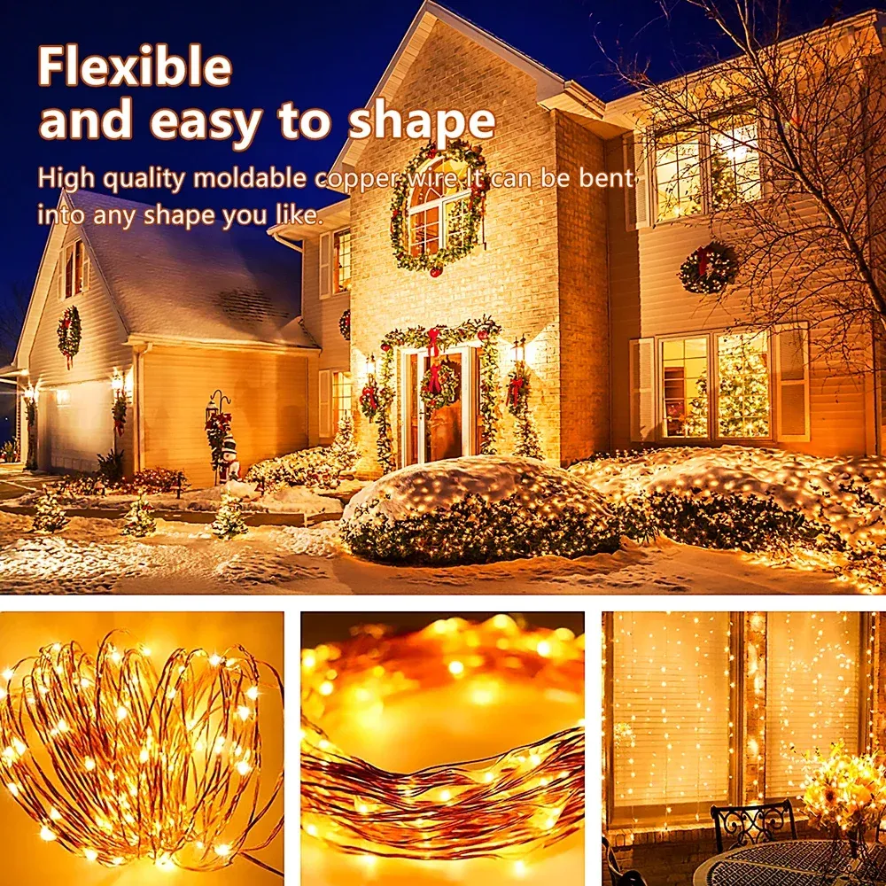Waterproof USB LED String Lights - 5M/10M/20M Copper Wire Fairy Lights for Christmas, Weddings, Parties & Home Decor showcase 3