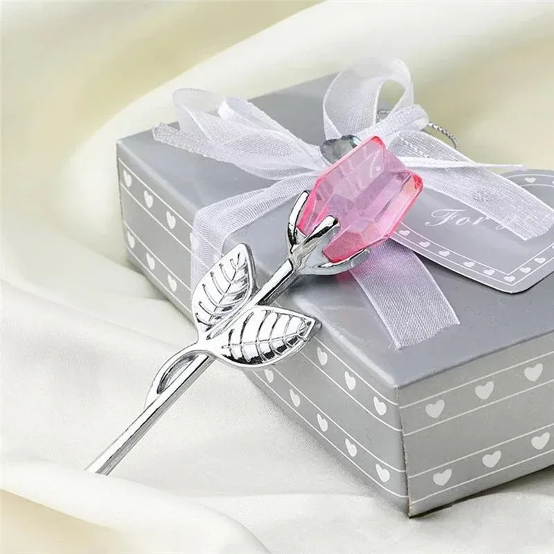 Crystal Glass Rose Flower Figurine - Elegant Artificial Crystal Craft for Valentine's Day, Christmas Gifts, Wedding Decor, Home & Office Souvenir thumbnail 3