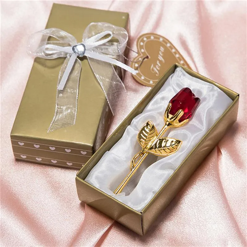 Crystal Glass Rose Flower Figurine - Elegant Artificial Crystal Craft for Valentine's Day, Christmas Gifts, Wedding Decor, Home & Office Souvenir showcase 6