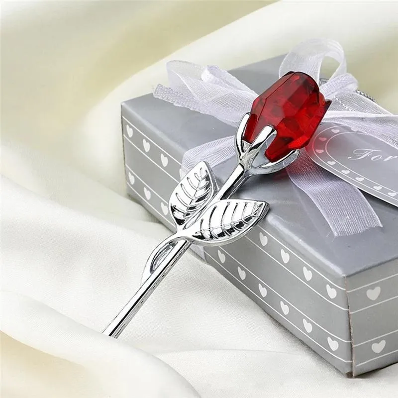 Crystal Glass Rose Flower Figurine - Elegant Artificial Crystal Craft for Valentine's Day, Christmas Gifts, Wedding Decor, Home & Office Souvenir showcase 1