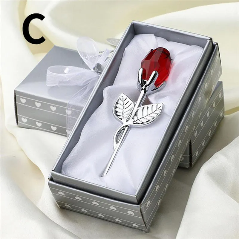 Crystal Glass Rose Flower Figurine - Elegant Artificial Crystal Craft for Valentine's Day, Christmas Gifts, Wedding Decor, Home & Office Souvenir showcase 13
