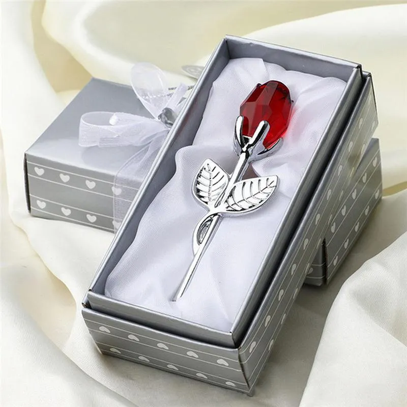 Crystal Glass Rose Flower Figurine - Elegant Artificial Crystal Craft for Valentine's Day, Christmas Gifts, Wedding Decor, Home & Office Souvenir showcase 2