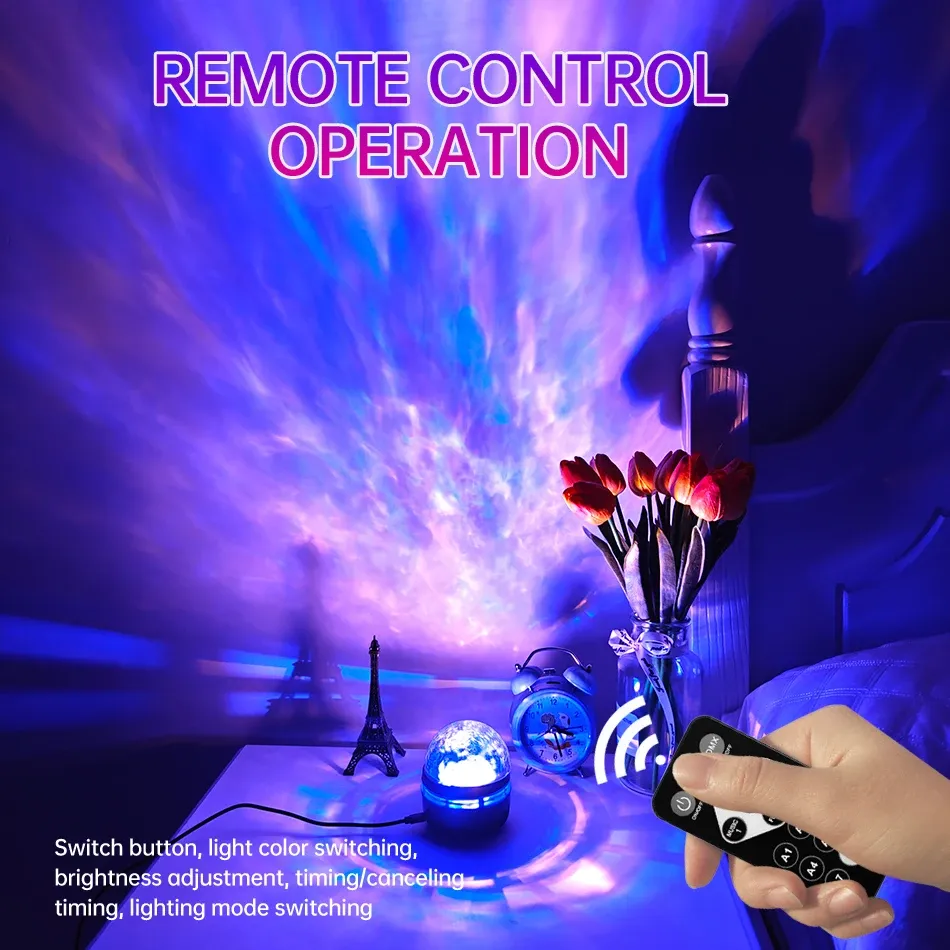 LED Starry Galaxy Projector Light with RGB Remote Control - Aurora Lamp for Home, KTV, Camping, and Wedding Decorations showcase 13
