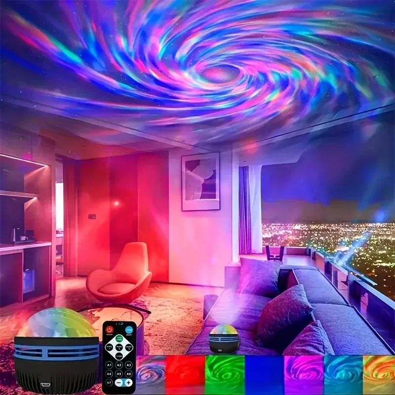 LED Starry Galaxy Projector Light with RGB Remote Control - Aurora Lamp for Home, KTV, Camping, and Wedding Decorations showcase 12