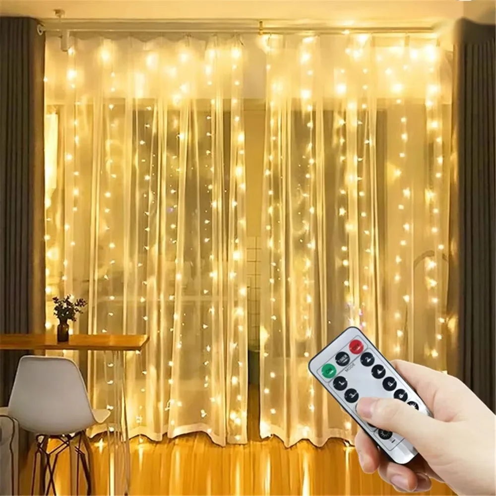 3M LED String Lights USB Fairy Lights Curtain Decoration for New Year, Wedding, Party, Christmas Home - Warm White, 300 LEDs thumbnail 1