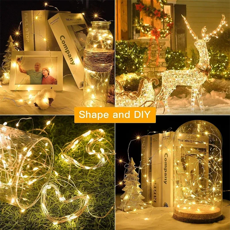 3M LED String Lights USB Fairy Lights Curtain Decoration for New Year, Wedding, Party, Christmas Home - Warm White, 300 LEDs showcase 6
